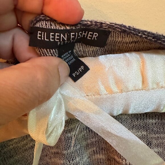 Eileen Fisher Petite Sweater | Organic Linen Cotton Blend | Boxy Fit | Space-Dye - Picture 4 of 5